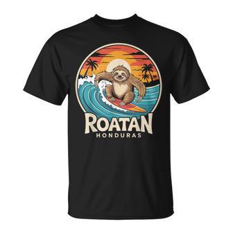 Roatan Sloth Roatan Honduras Sloth Surfing Roatan T-Shirt - Thegiftio