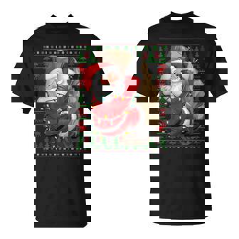 Rock Climbing Xmas Lights Ugly Santa Rock Climbing Christmas Tank Top T-Shirt | Mazezy