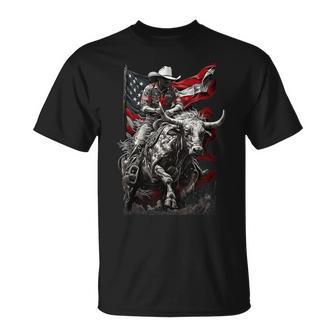 Rodeo Bucking Bull Riding Cowboy Western T-Shirt - Thegiftio UK