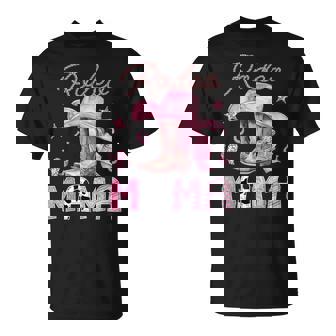 Rodeo Mama Pink Boots Coquette Cowgirl Birthday Party T-Shirt - Seseable