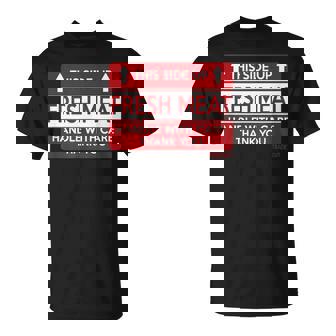 Roller Derby Fresh Meat Fragile Sticker T-Shirt | Mazezy