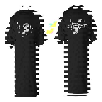 Ropa Con La Bandera De La República Del Congo De Heart Beat Cuello Camiseta unisex - Regaloses