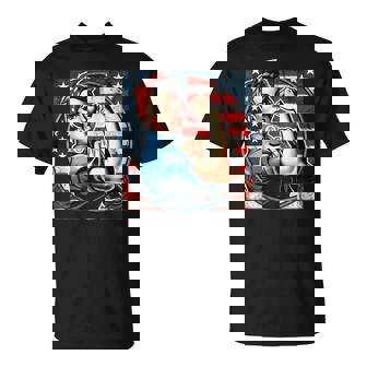 Rosie The Riveter Féministe Patriotique Drapeau Usa Pin Up Manche Longue T-Shirt - Cadeauxyz