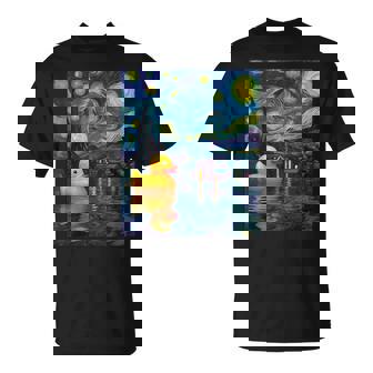 Rubber Duck Duckie Ducky Van Gogh Style Starry Night T-Shirt | Mazezy