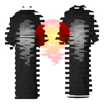 Sailplane Vintage Sunset Gliding Pilot Aviation Airplane T-Shirt | Mazezy