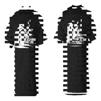 Salut Motard Humour Ombre Chinoise Lapin Main Motointage T-Shirt - Cadeauxyz