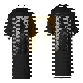 Samurai Cat For Japanese Ink Style Anime T-Shirt | Seseable CA