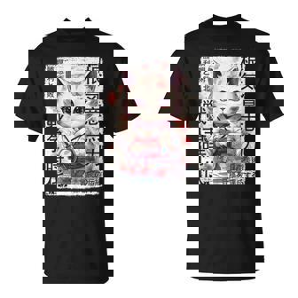 Samurai Cat Warrior Japanese Ninja Kitty Kawaii T-Shirt - Thegiftio