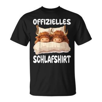 Schottisches Hochlandrind Offizielleschlaf Nachthemd T-Shirt - Geschenkecke