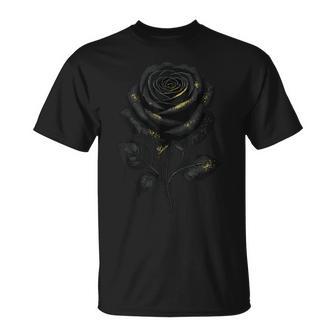 Schwarze Rose Mit Glitzer T-Shirt - Geschenkecke