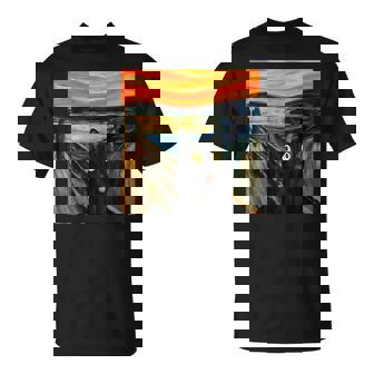 The Scream Black Cat By Munch Edvard Famous Painting T-Shirt - Thegiftio