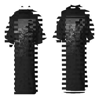 Selfie De Gato Con Alfa Lobo Meme Cringe Hombres Divertidos Desquiciados Camiseta unisex - Regaloses