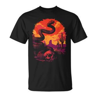 Serpent Àonnettes Avec Tête De Morterpent Du Désert Western Gothicunset T-Shirt - Cadeauxyz