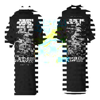 Sister Of The Birthday Boy Monster Truck Dinosaur Party T-Shirt - Monsterry