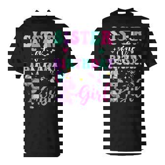 Sister Of The Birthday For Girl Dinosaur T-Rex Party Family T-Shirt | Mazezy