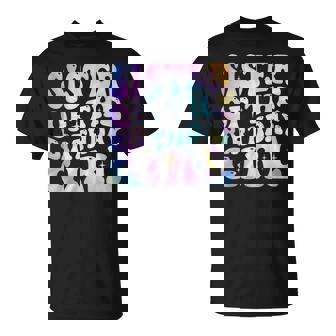 Sister Of The Birthday Girl Tie Dye Colorful 1St Bday T-Shirt | Seseable UK