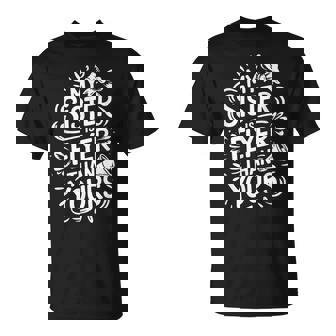 My Sister Is Flyer Than Yours Cheer Sister Cheerleader T-Shirt - Monsterry