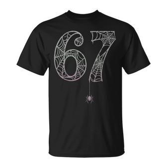 Six Seven 6 7 Meme Spooky Spider Halloween T-Shirt - Thegiftio UK