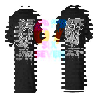 Six Seven Ice Cream Drip Gen Alpha Slang 6 7 Trending Meme T-Shirt | Mazezy