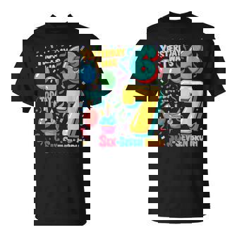 Six Seven Meme Birthday Yesterday I Was 6 Today I’M 7 T-Shirt | Mazezy