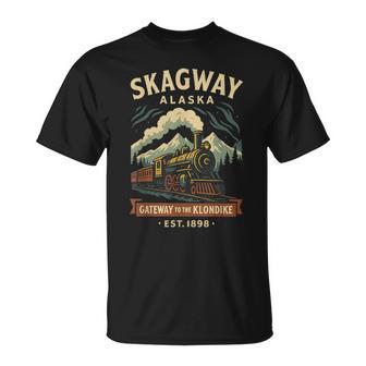 Skagway Alaska Steam Train Gateway Klondike History T-Shirt - Monsterry