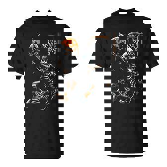 Skeleton Basketball Player Boys Scary For Halloween T-Shirt - Monsterry