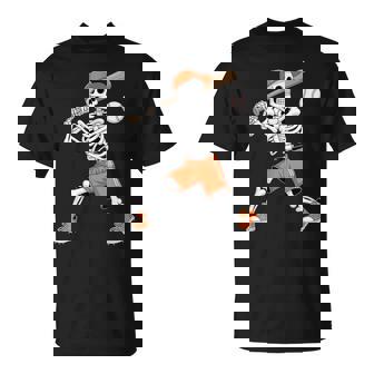 Skeleton Batting Baseball Halloween T-Shirt - Monsterry