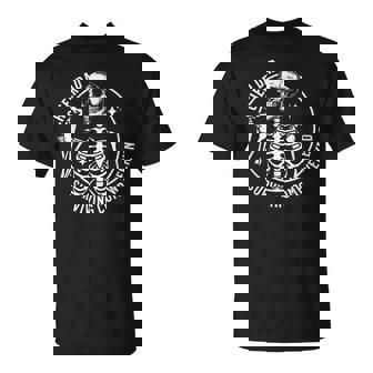 Skeleton Coffee Cheer Dad Surviving Comp Weekend Fathers Day T-Shirt - Thegiftio