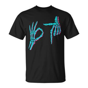 Skeleton Hand Six Seven 6 7 Meme 67 Halloween Costume T-Shirt - Monsterry