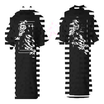 Skeleton Hands Manicure Red Nails Polish Gothic Halloween T-Shirt | Seseable UK