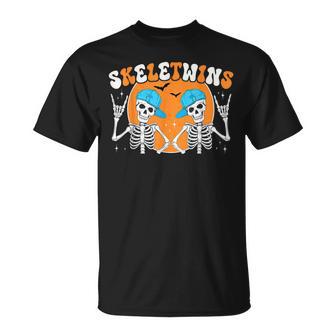 Skeletwins Halloween Twins Skeletons Hat Boys Costume T-Shirt - Thegiftio UK