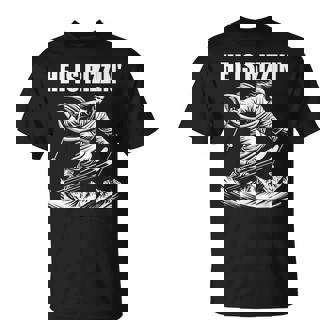 Ski Skiing Jesus Christ Skiis Rizzin' Snow Christian Jump T-Shirt - Monsterry