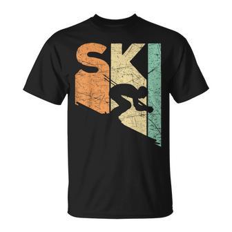 Ski Vintage Skier Retro Skiing Lover Downhill Ski T-Shirt - Thegiftio UK