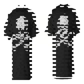 Skull Crossbones Halloween Skeleton Jolly Roger Boys Girls T-Shirt - Monsterry