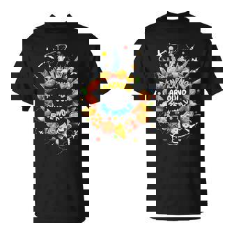 Snacking Around The World Fast Food Travel Traveler Foodie T-Shirt | Mazezy