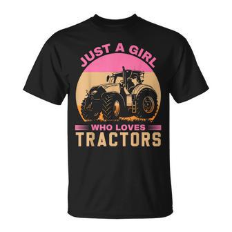 Solo Una Chica Que Ama Los Tractores Divertidos Amantes De Los Tractores Camiseta unisex - Regaloses