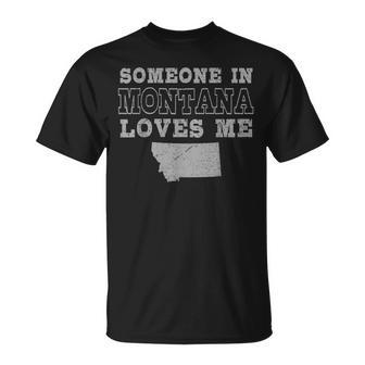 Someone In Montana Loves Me Vintage Us State T-Shirt - Thegiftio UK