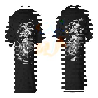 Space Astronaut Cowboy Riding Rodeo Bull Western Country T-Shirt | Mazezy