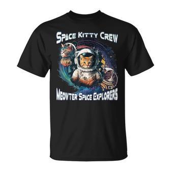 Space Kitty Crew Meowter Space Explorers Cute Cosmic Kitten T-Shirt - Thegiftio UK