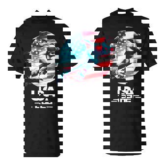 Speed Skating USA Go USA Team Tshirt USA Flag 2026 Skating T-Shirt | Mazezy