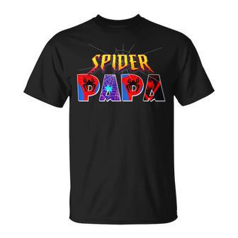 Spider Papa Birthday Fathers Day Halloween Costume Pjs T-Shirt - Monsterry