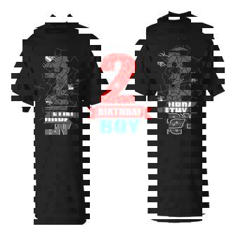 Spider Web 2 Years Old It's My 2Nd Birthday Boy Party T-Shirt - Thegiftio