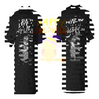 Spooky Owl Happy Owloween Witch Halloween Bird Animal T-Shirt | Seseable FR
