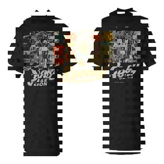 Spooky Season Haunted Street Halloween Night Scene T-Shirt | Seseable CA