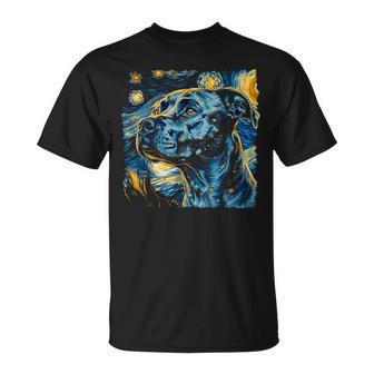 Starry Night Pitbull Van Gogh Pitbull Rodent Animal T-Shirt - Thegiftio