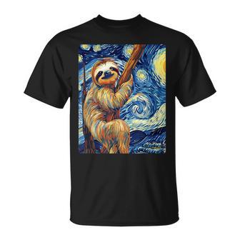 Starry Night Sloth T-Shirt - Thegiftio