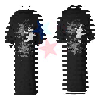 Stars American Flag Fireworks 4Th Of July Independence Day T-Shirt | Seseable CA