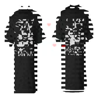 Stay Pawsitive Camisa Con Estampado De Huellas De Gato Y Perro Para Es Y Hombres Camiseta unisex - Regaloses