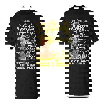 Stepping Into My February Birthday Afro Woman Religious Bday T-Shirt - Monsterry