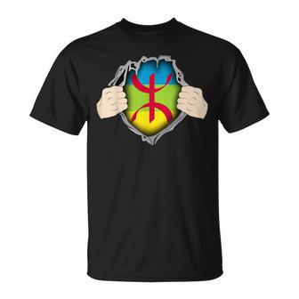 Super Amazigh Bandera Bereber Rif Moroccan Argelino Motivos Camiseta unisex - Regaloses
